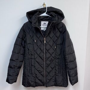 OROLAY Quilted Black Duck Down Jacket